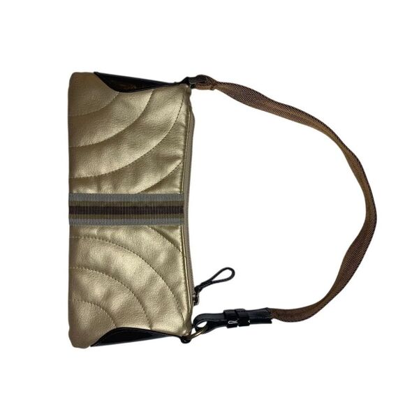 The Limited Women's Metallic Gold Faux Leather Shoulder Purse Baguette - Picture 1 of 5